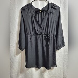 Maternity-Thyme 3/4 Sleeves Black Blouse, Size Small